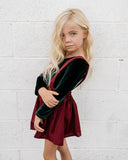 Livee Long Sleeve Velvet Leotard - Frosted Forest Green