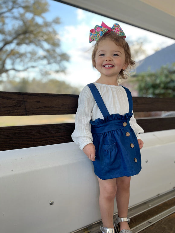 Presley Denim Suspender Skirt