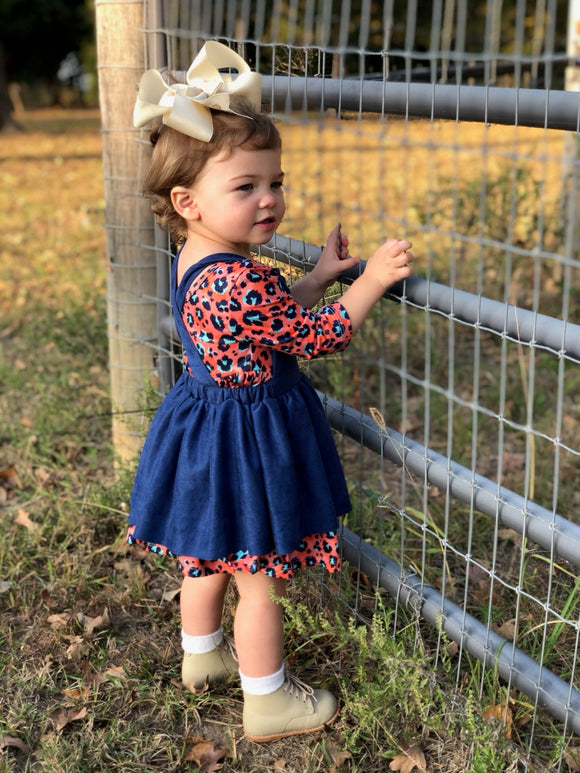 Navy Pinafore Sprinkles of Sage